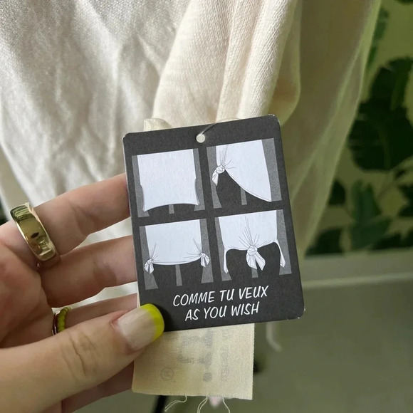 Nordstrom Rack Cloth By Design Womens Cream Oversized Tie Sweater Large NWT - Picture 5 of 8